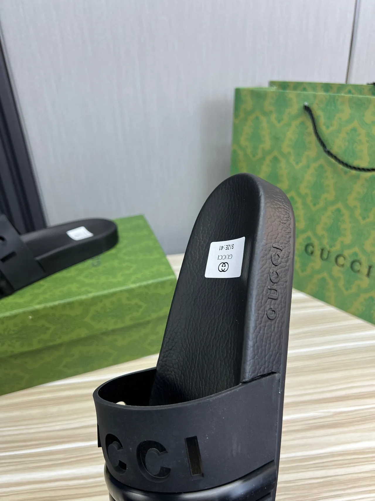 Gucci Slide Black Rubber Slippers 3