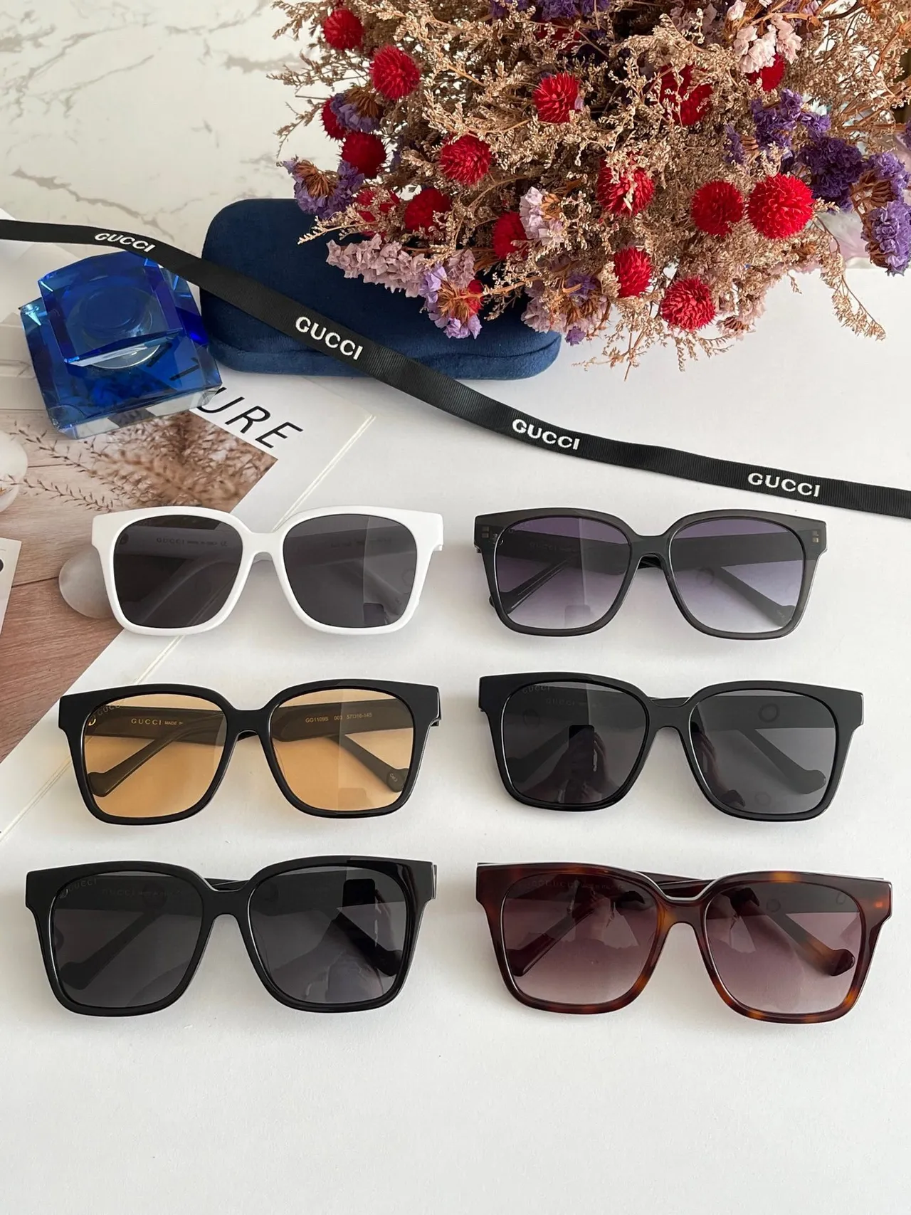 Gucci Square Oversized White Sunglasses 3