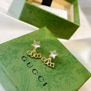 Gucci Star and GG Motif Crystal Stud Earrings