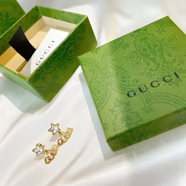 Gucci Star and GG Motif Crystal Stud Earrings 5