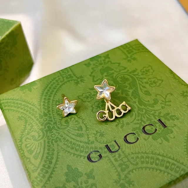 Gucci Star and GG Motif Crystal Stud Earrings 7