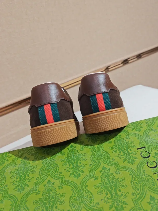 Gucci Tennis 1977 Brown Suede Web Detail Lifestyle Sneakers 3