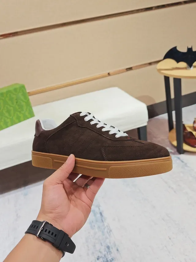 Gucci Tennis 1977 Brown Suede Web Detail Lifestyle Sneakers 4