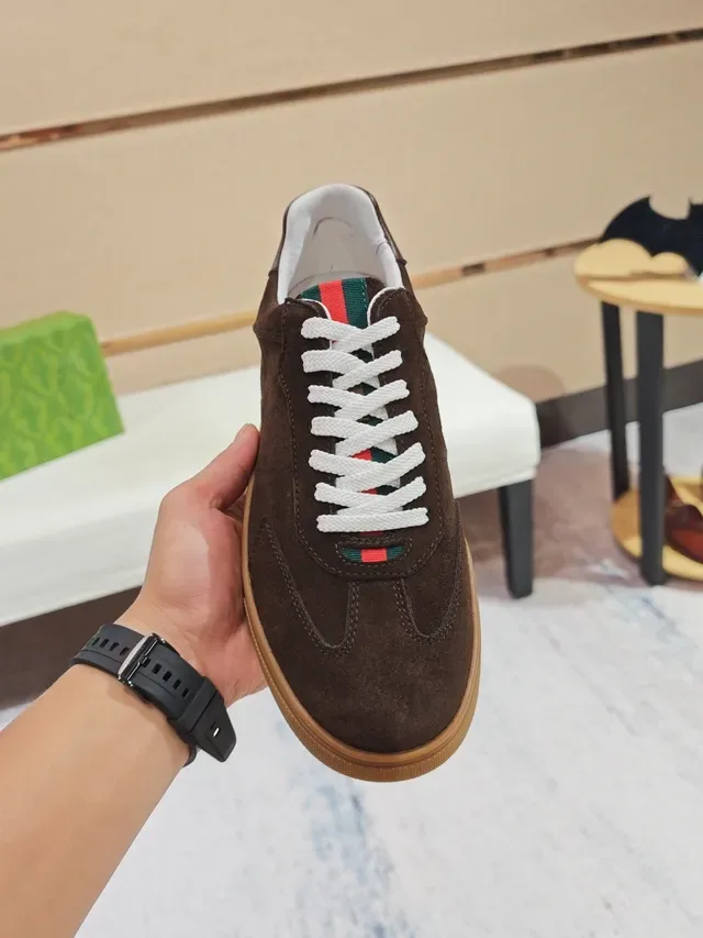 Gucci Tennis 1977 Brown Suede Web Detail Lifestyle Sneakers 5