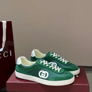 Gucci Tennis 1977 Green Suede and Mesh Lifestyle Sneakers