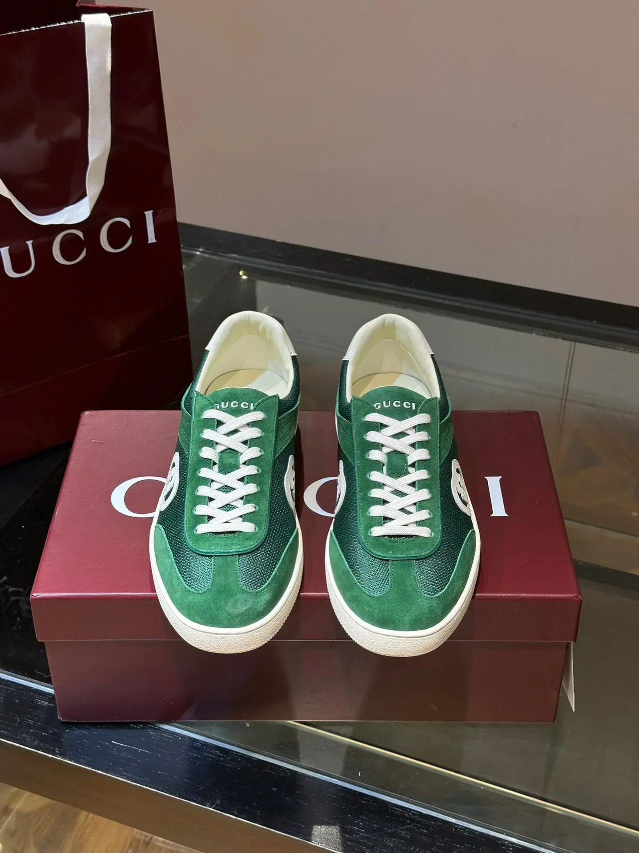 Gucci Tennis 1977 Verde Camurça e Malha Sneakers Lifestyle 2