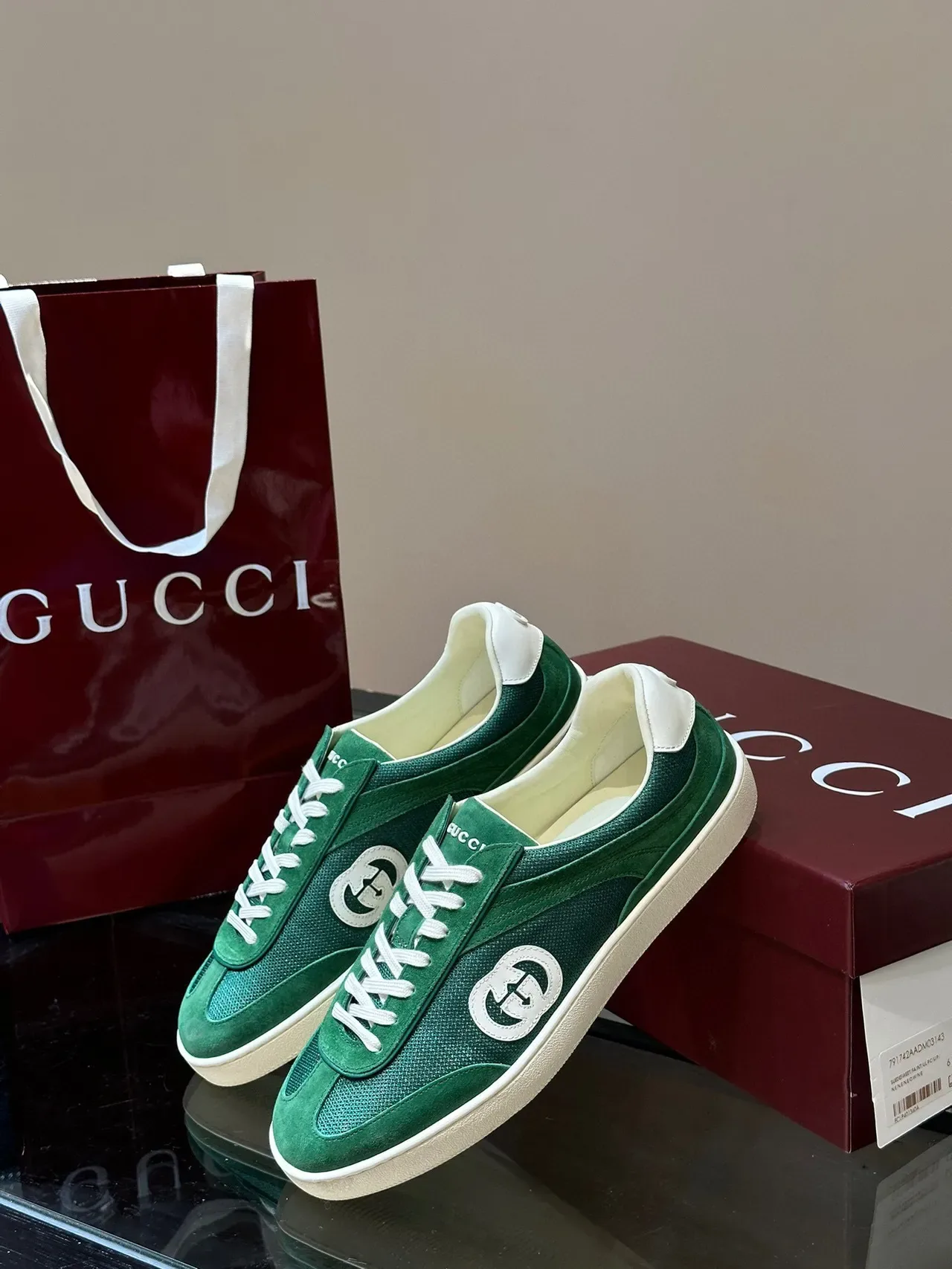 Gucci Tennis 1977 Verde Camurça e Malha Sneakers Lifestyle 4