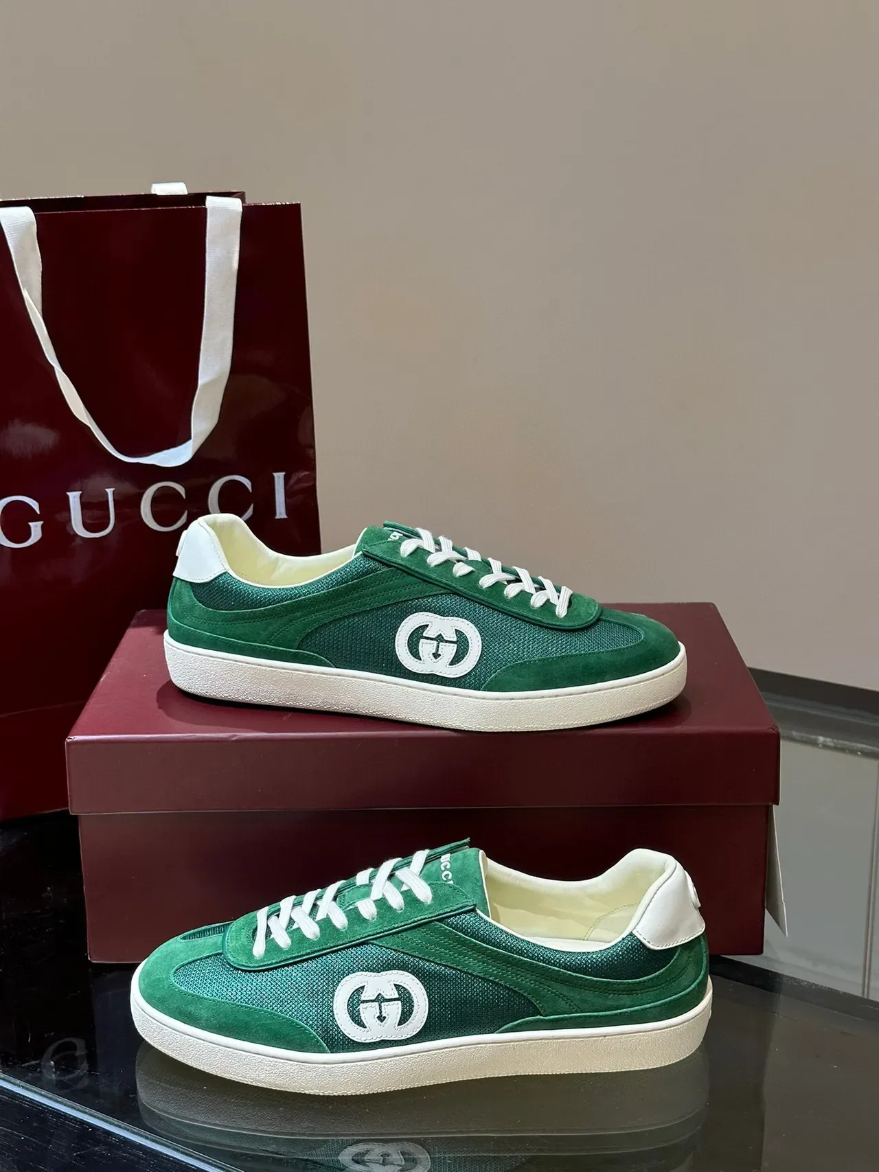 Gucci Tennis 1977 Verde Camurça e Malha Sneakers Lifestyle 5