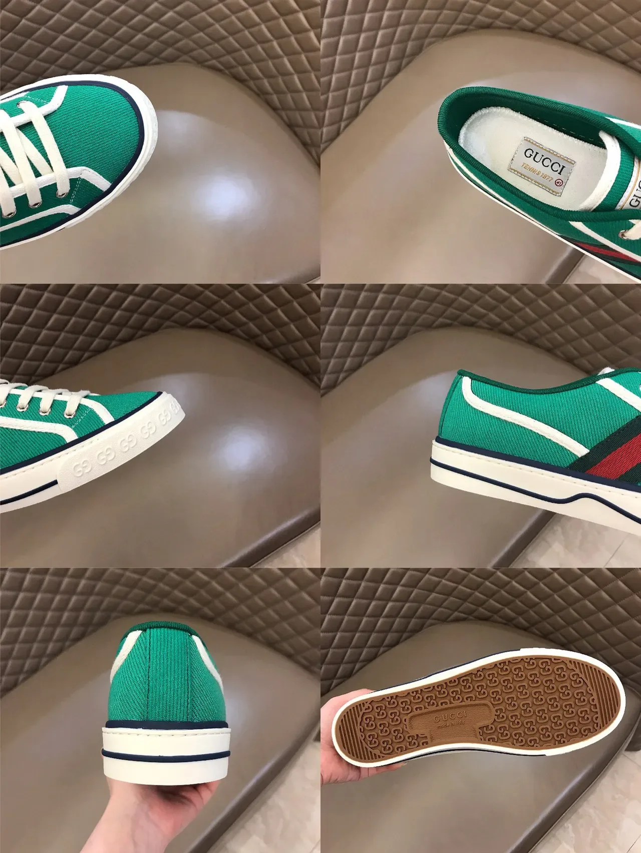 Gucci Tennis 1977 Sneakers Lifestyle Rayures Web Vert 3
