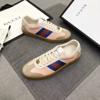 Gucci Tennis 1977 Pink Beige Web Stripe Lifestyle Sneakers