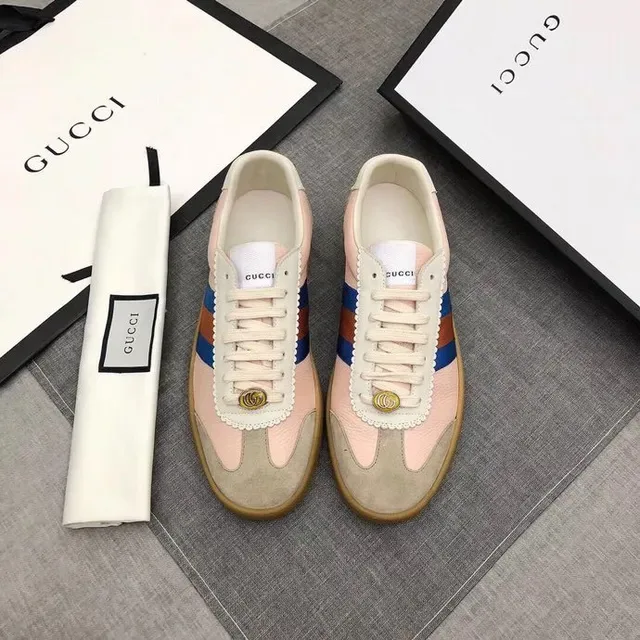 Gucci Tennis 1977 Pink Beige Web Stripe Lifestyle Sneakers 4