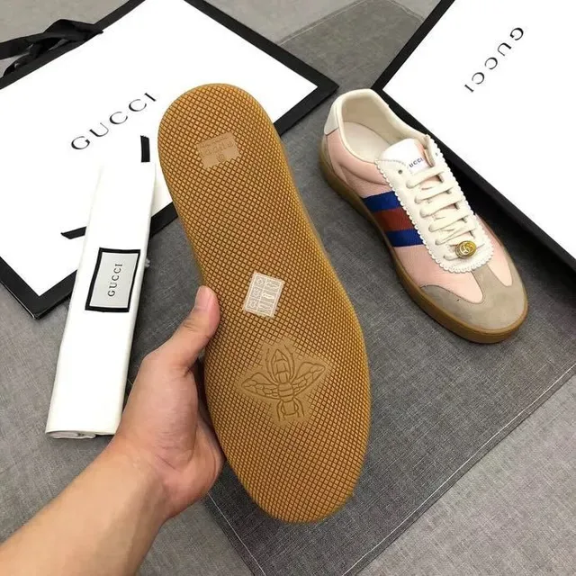Gucci Tennis 1977 Pink Beige Web Stripe Lifestyle Sneakers 7