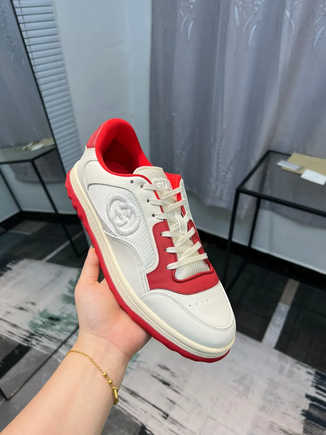 Gucci Tennis 1977 Red and White Lifestyle Sneakers 6