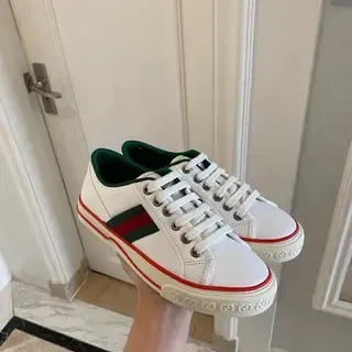 Gucci Tennis 1977 White Green Red Web Stripe Lifestyle Sneakers
