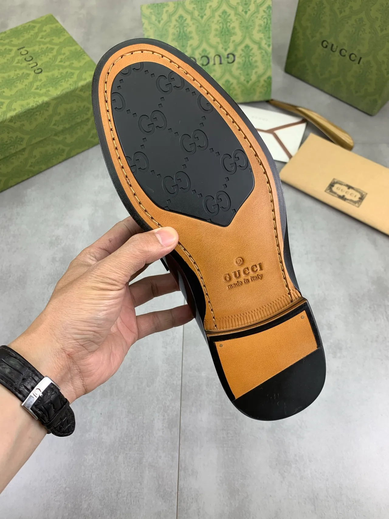 Gucci Web Stripe Patent Leather Loafer 3