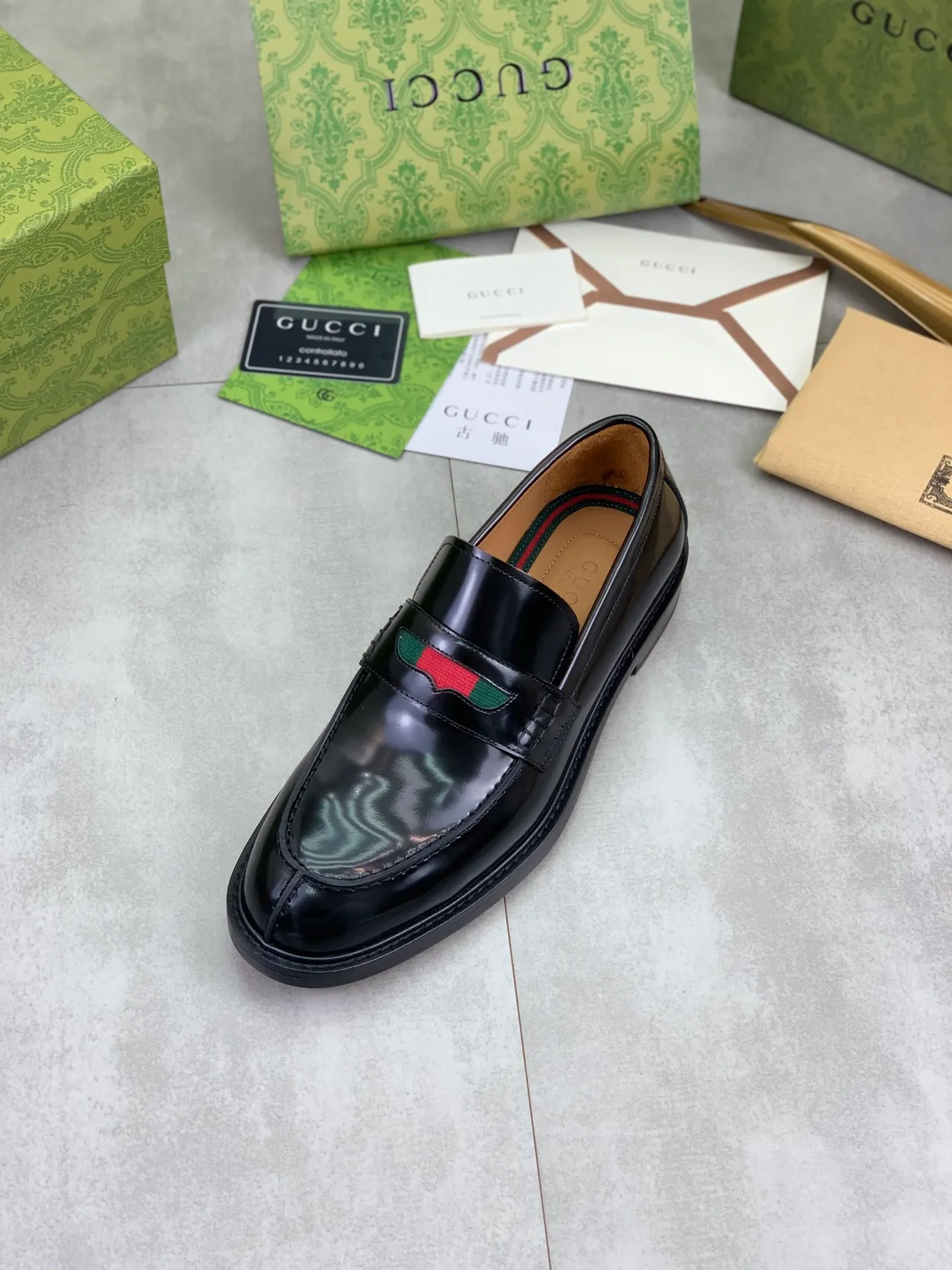 Gucci Web Stripe Patent Leather Loafer 4