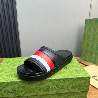 Gucci Web Stripe Slide काला लाल सफेद नेवी स्लिपर्स