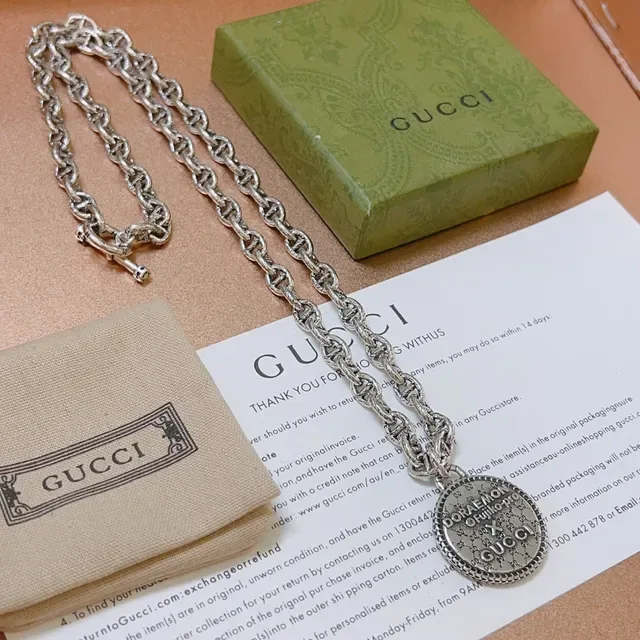 Gucci x Doraemon Silver Mariner-Link Medallion Necklace 4