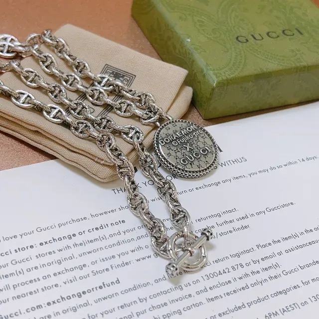 Gucci x Doraemon Silver Mariner-Link Medallion Necklace 7