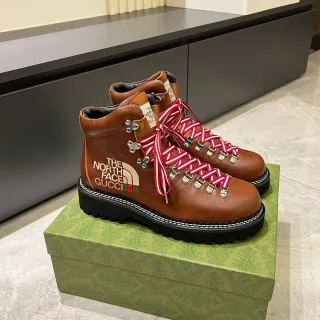Gucci x The North Face Brown Leather Hiking Boots