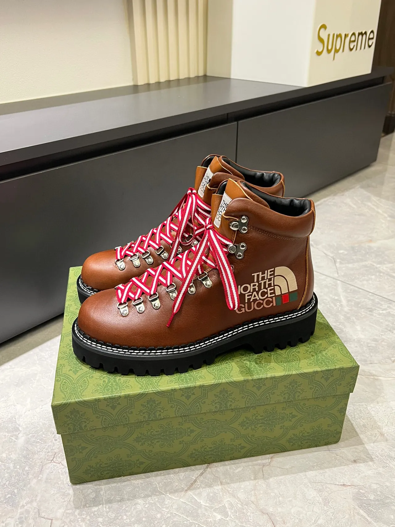 Gucci x The North Face Brown Leather Hiking Boots 3