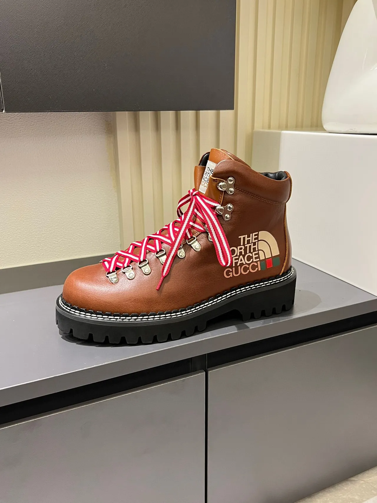 Gucci x The North Face Brown Leather Hiking Boots 5