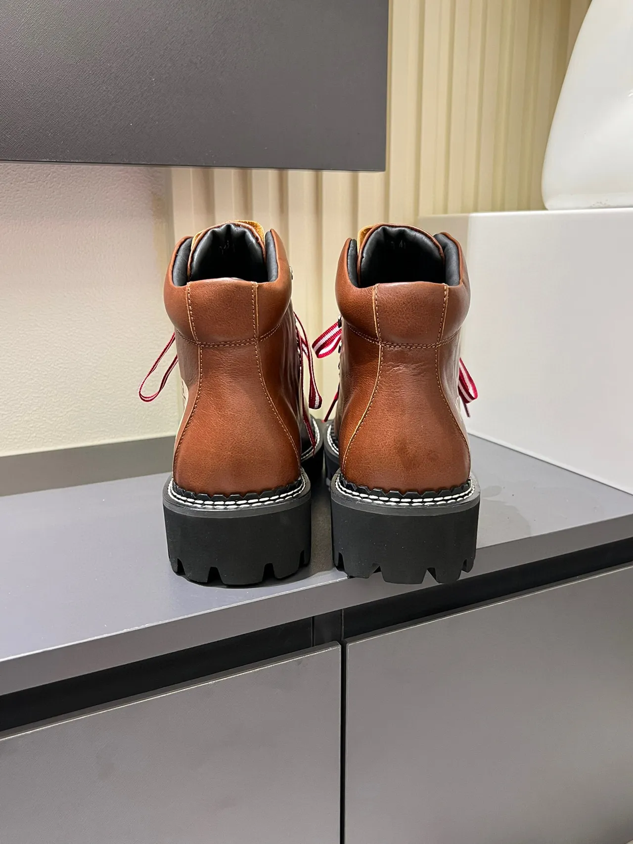 Gucci x The North Face Brown Leather Hiking Boots 9
