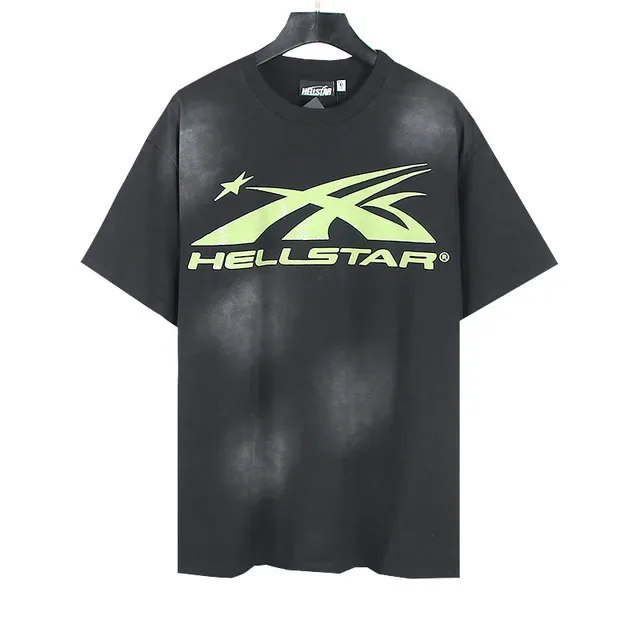 Hellstar Black Green Oversized Fit Fluorescent Graphic Print T-Shirt 5