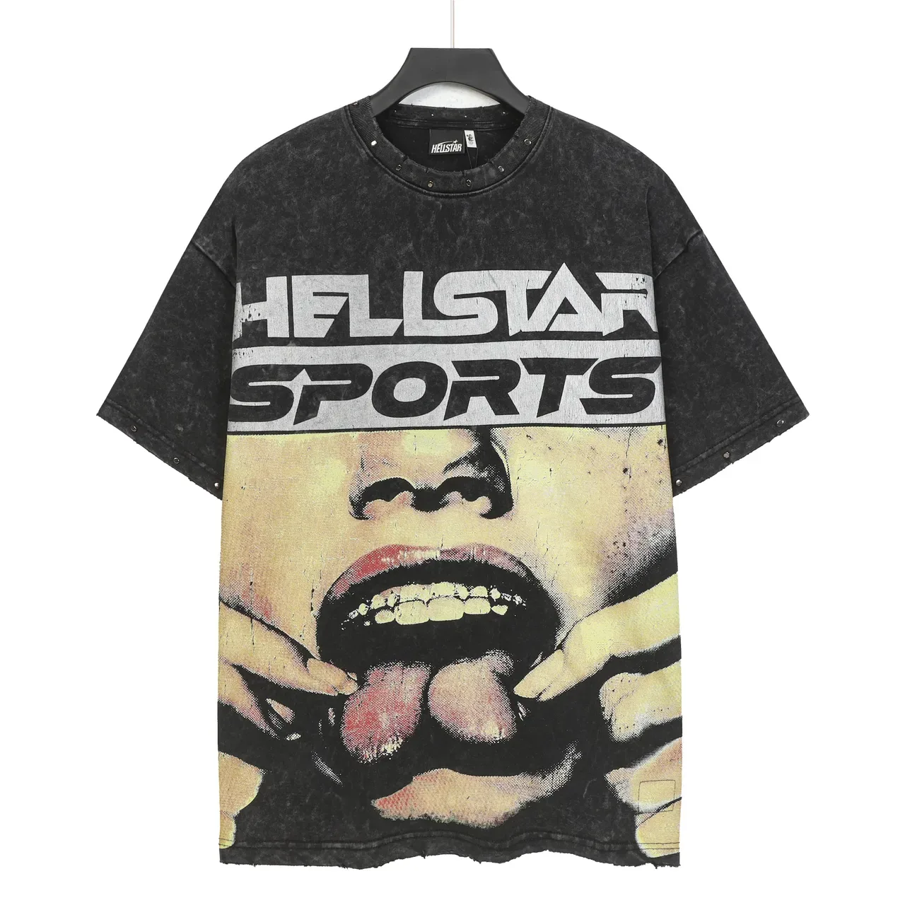 Hellstar Distressed Black Oversized Graphic Print T-Shirt 2