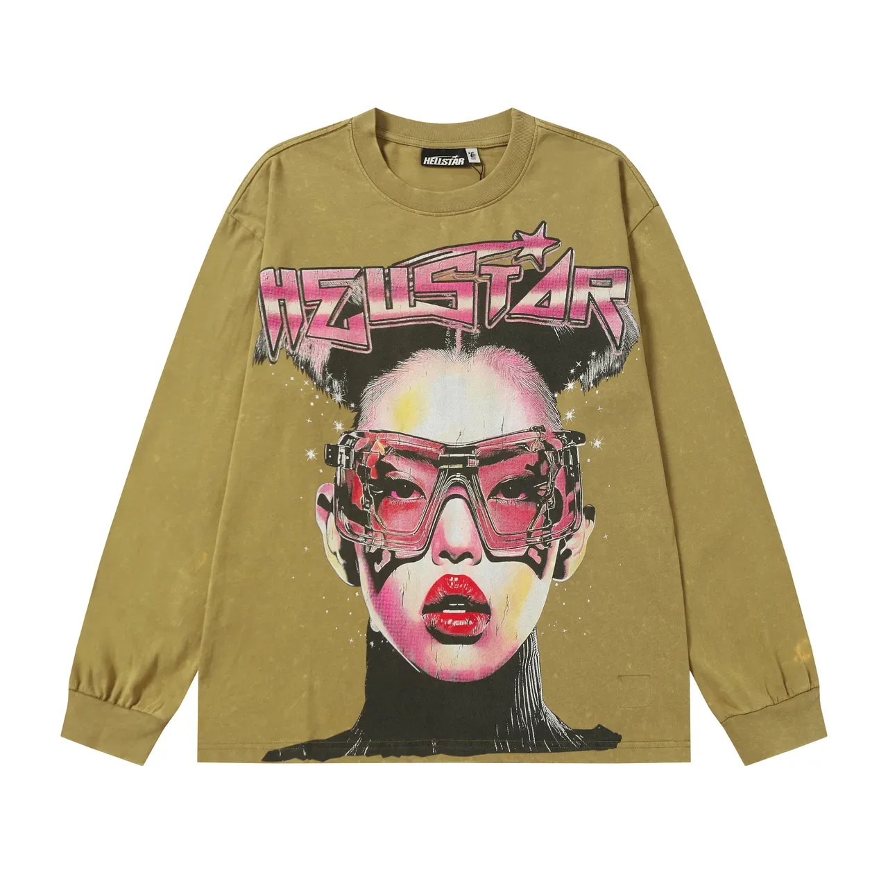 Hellstar Graphic-Print Acid-Wash Long-Sleeve T-Shirt 2