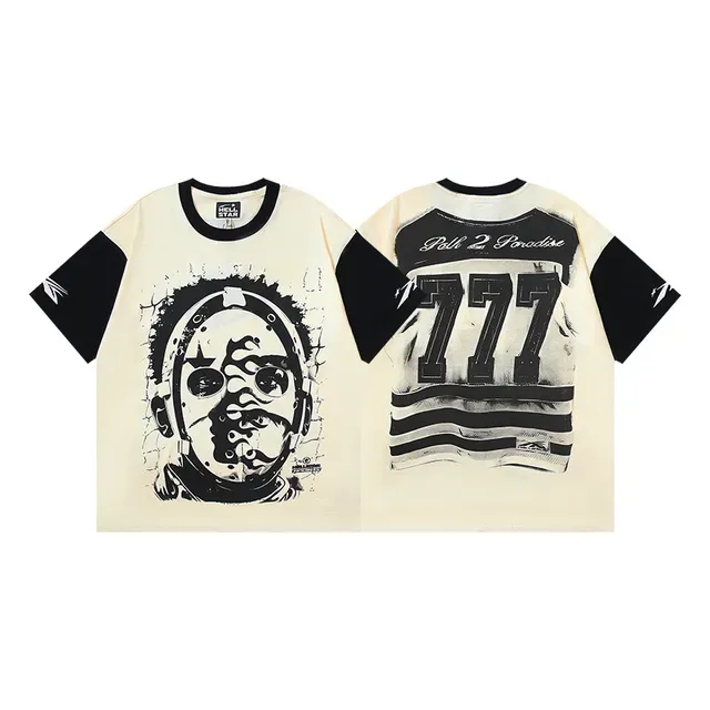 Hellstar Graphic Print Contrast-Sleeve Oversized T-Shirt 4