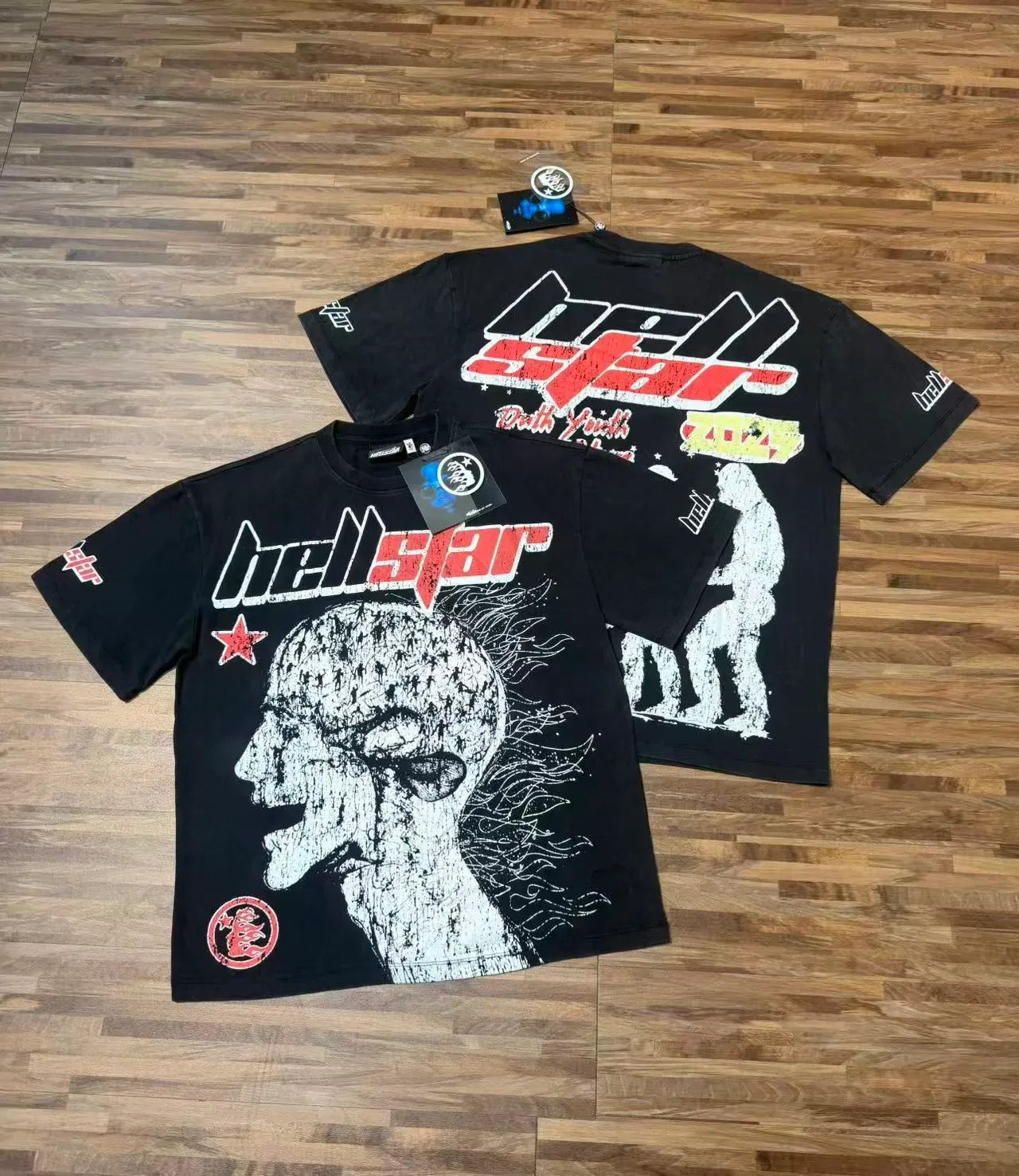 Hellstar Graphic Print Distressed Typography Oversized T-Shirt 2