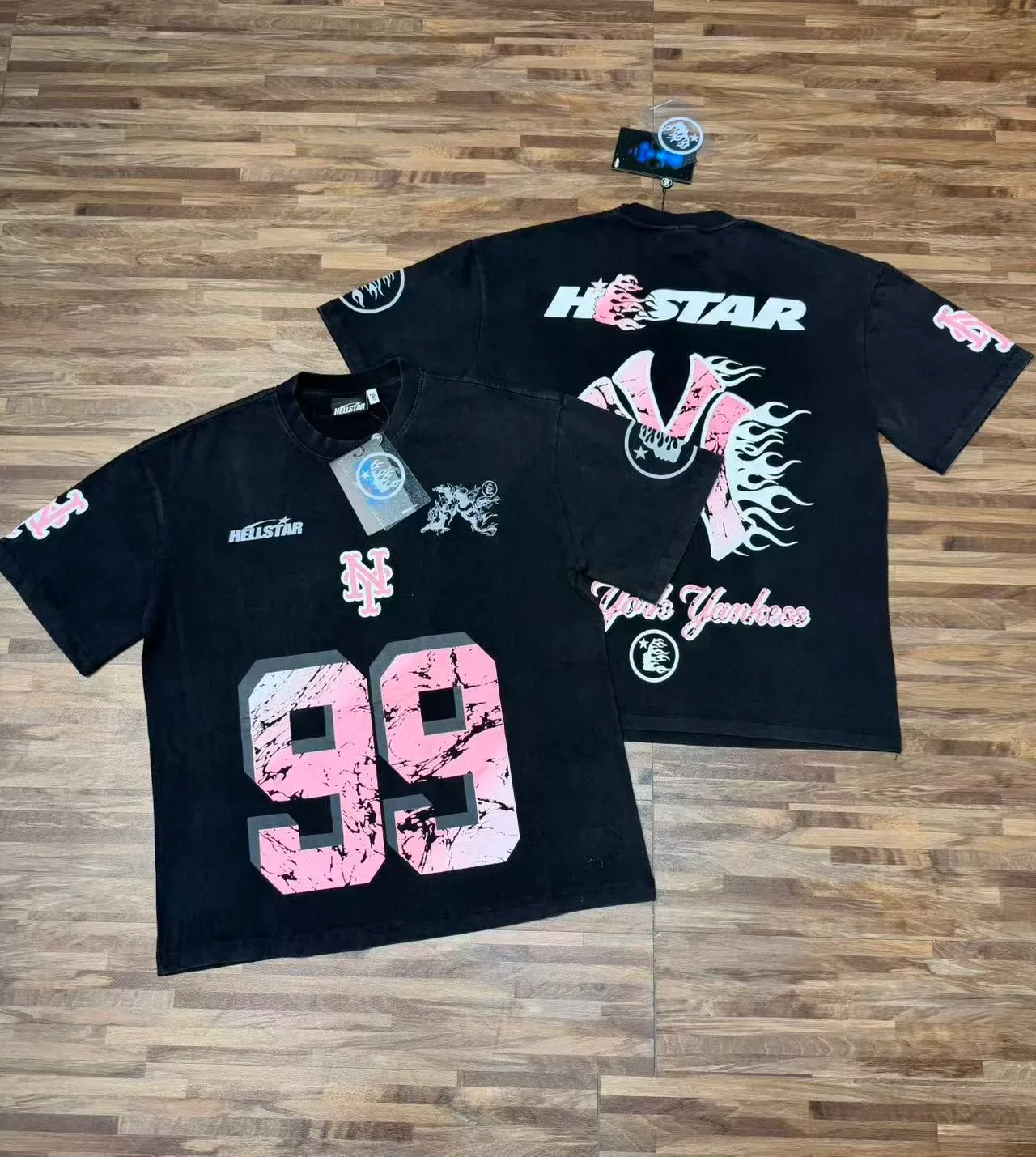 Hellstar Graphic Print Marble Numeral T-Shirt 3