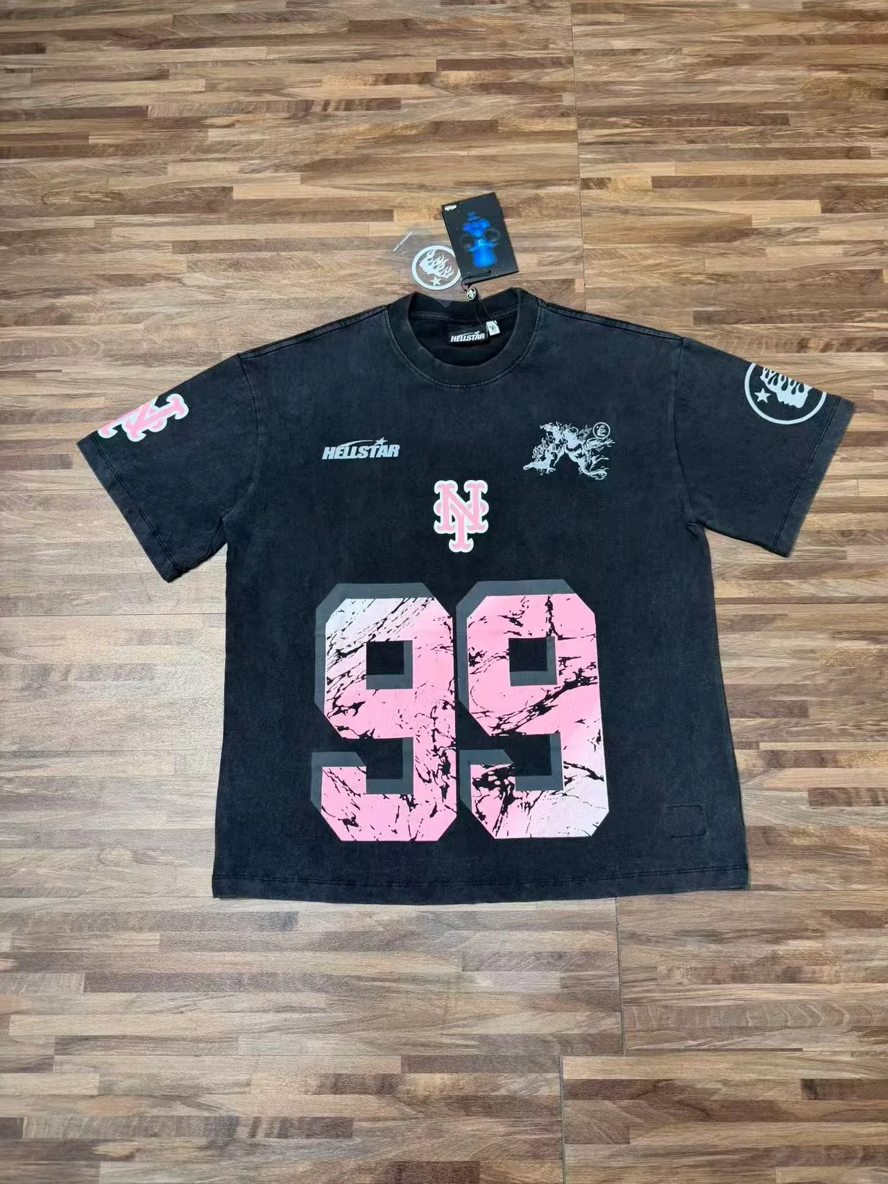 Hellstar Graphic Print Marble Numeral T-Shirt 5