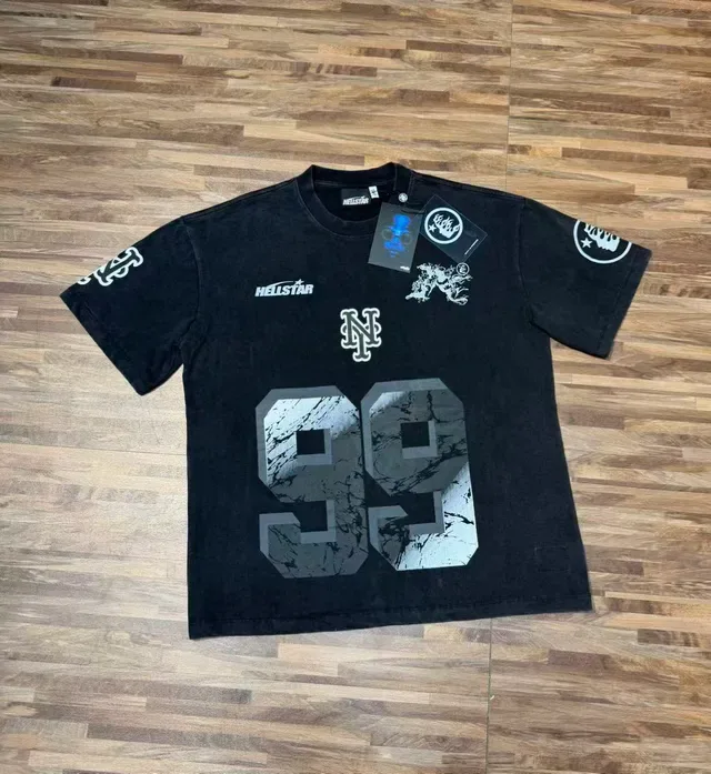 Hellstar Graphic Print Marble Numeral T-Shirt 9