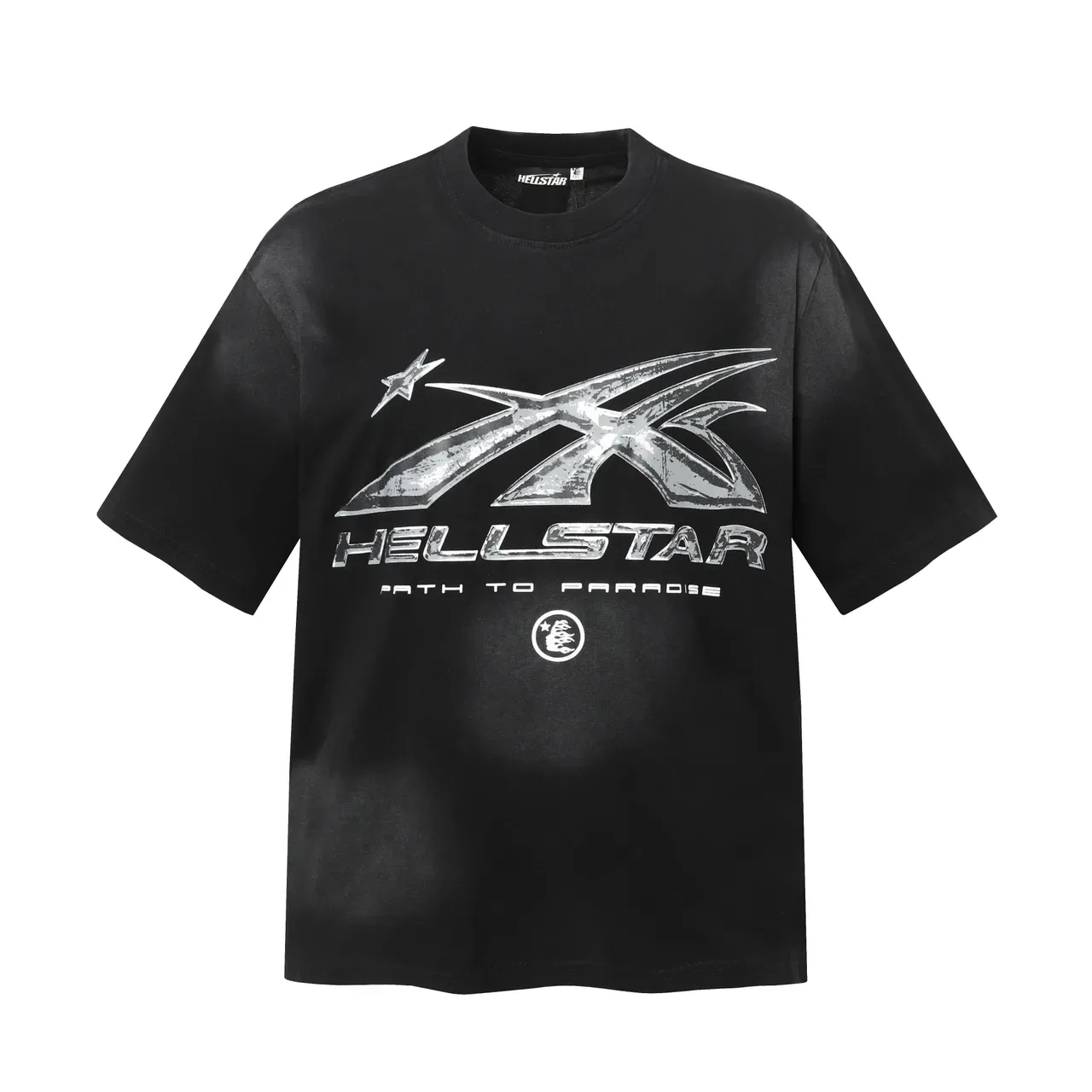 Hellstar Graphic Print Metallic Silver Black T-Shirt 2