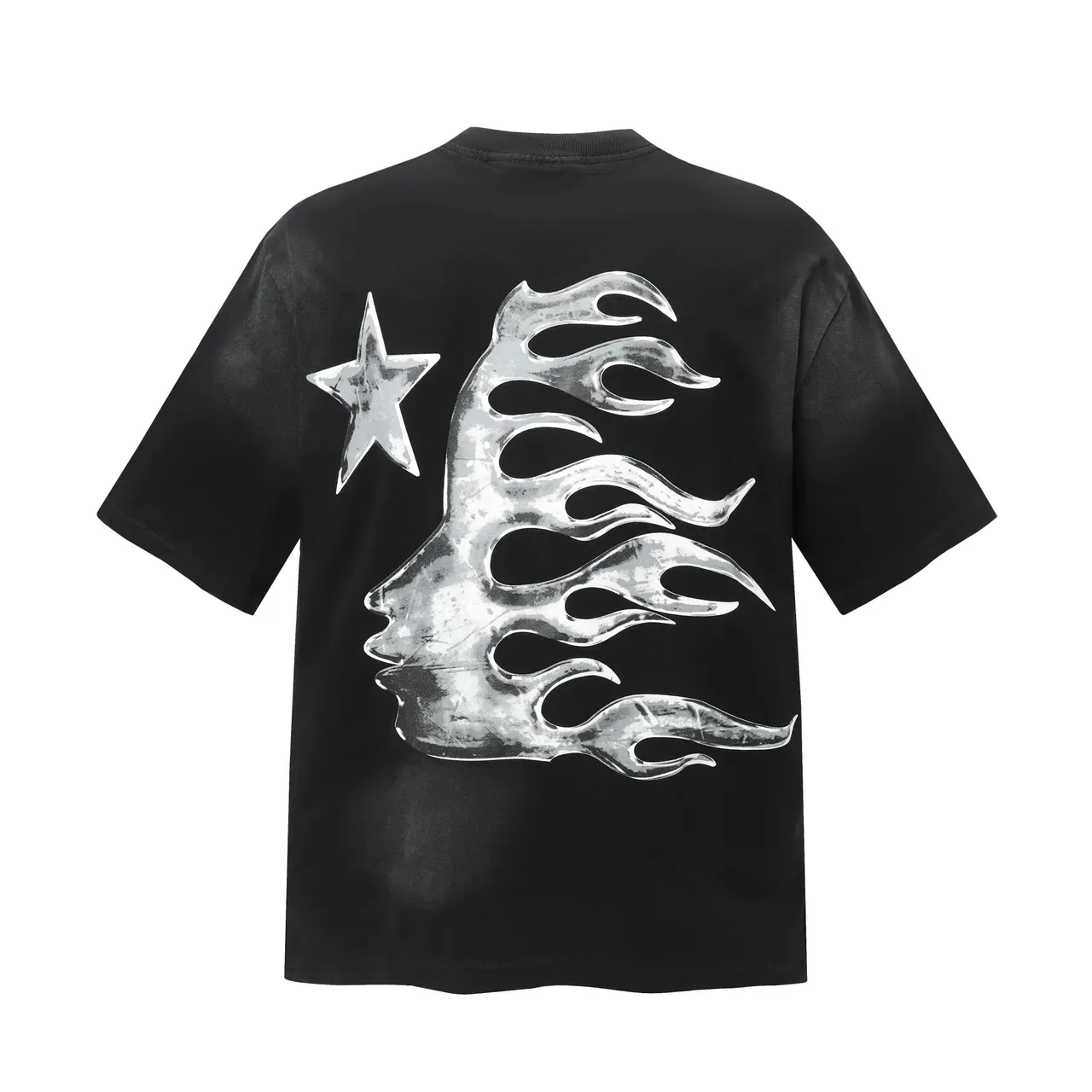Hellstar Graphic Print Metallic Silver Black T-Shirt 3