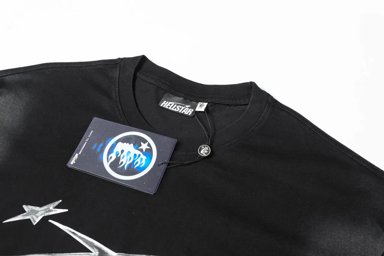 Hellstar Graphic Print Metallic Silver Black T-Shirt 9