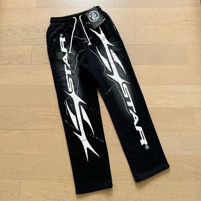 Hellstar STAR Graphic Distressed Black Tracksuit 10