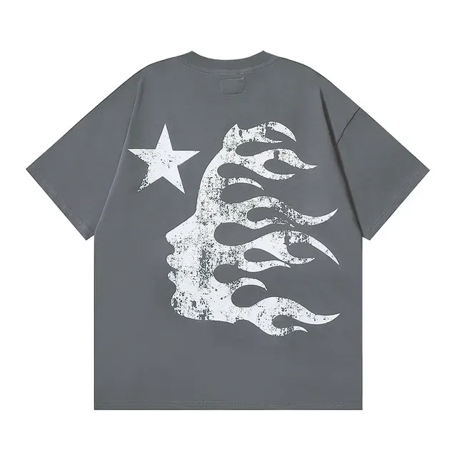 Hellstar White Black Graphic-Print Oversized-Fit T-Shirt 10