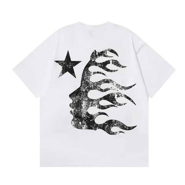 Hellstar White Black Graphic-Print Oversized-Fit T-Shirt 12