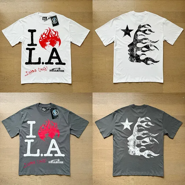 Hellstar White Black Graphic-Print Oversized-Fit T-Shirt 13