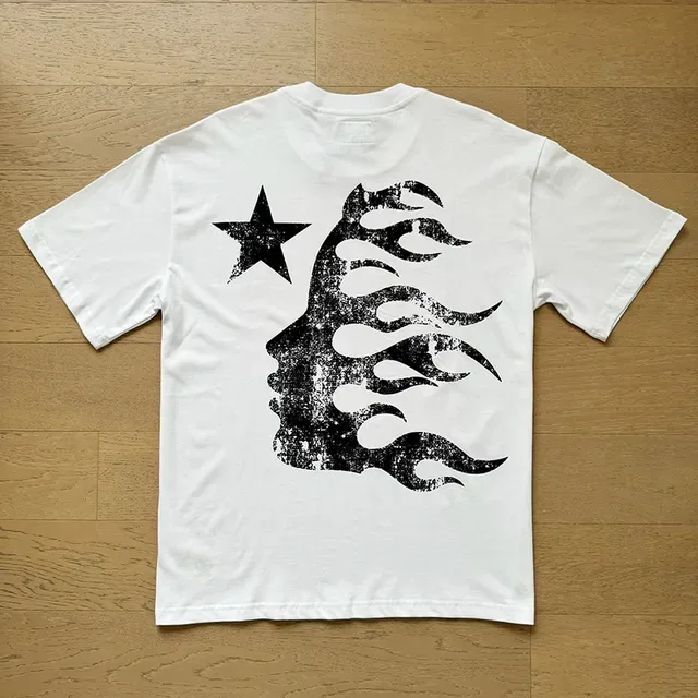 Hellstar White Black Graphic-Print Oversized-Fit T-Shirt 14