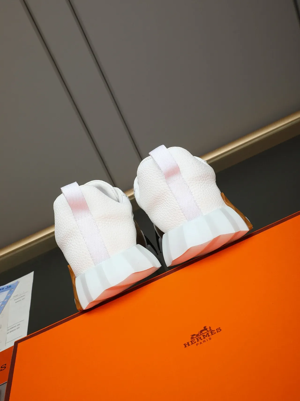 Hermès H Motif White and Beige Mesh Sneaker 3