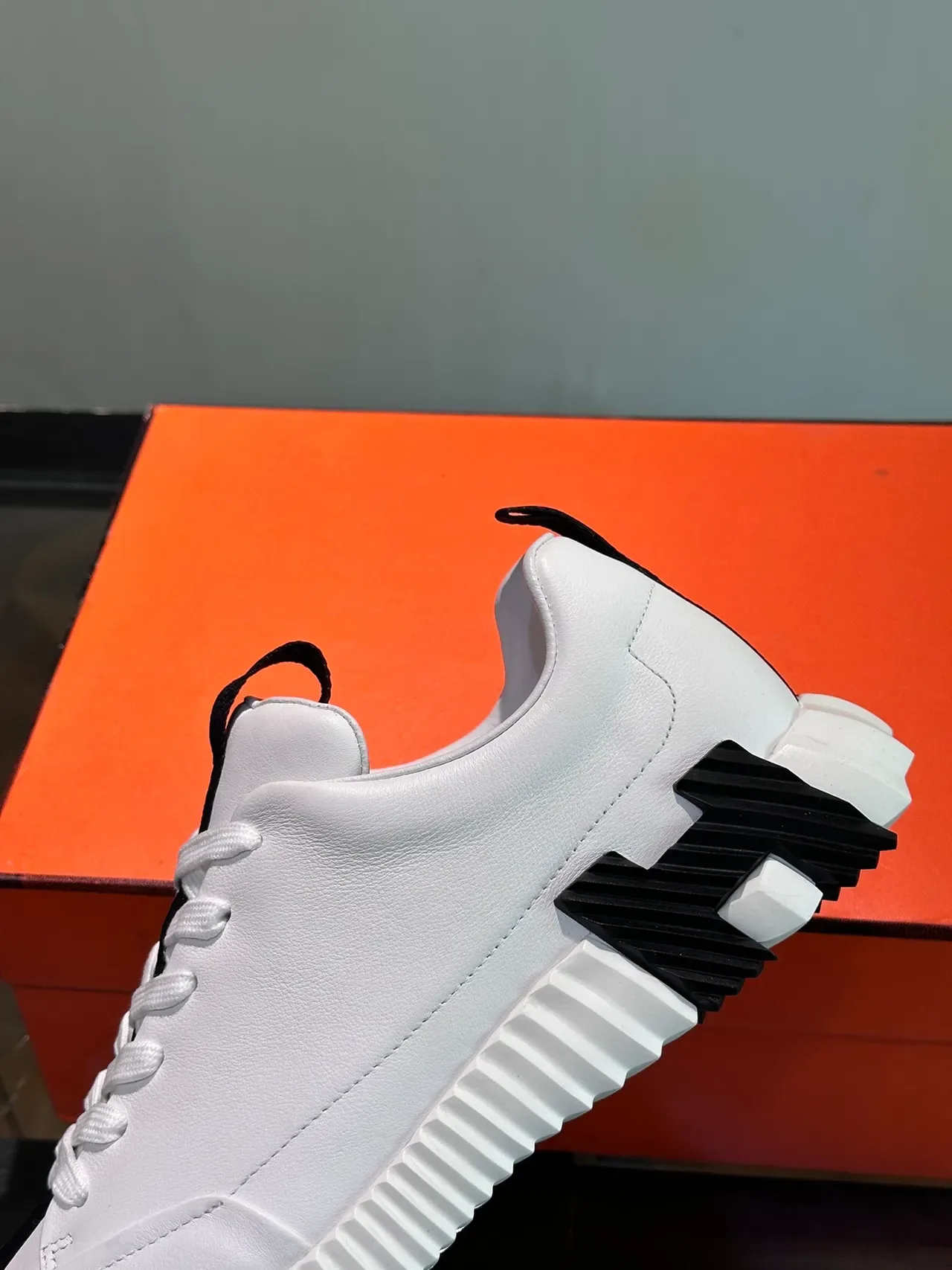 Hermès H-Ride White and Black Lifestyle Sneakers 4