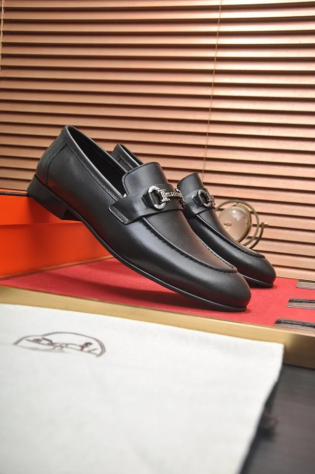 Hermès Oran Mocassins en cuir noir à mors 3
