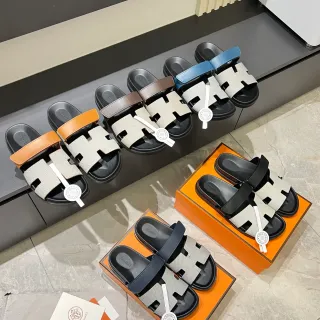 Sandálias Hermès Oran H-Strap de Lona