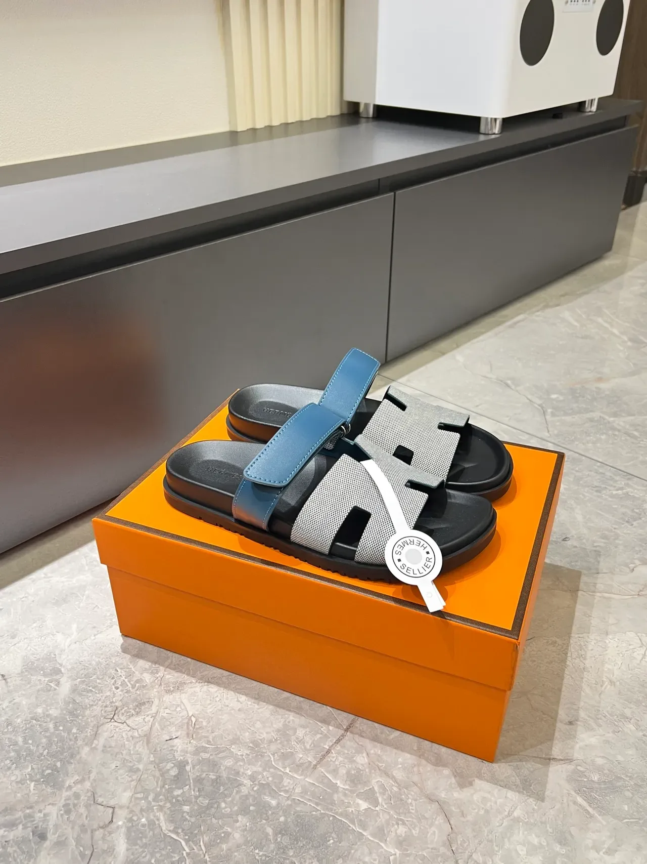 Hermès Oran H-Strap Canvas Slippers 15