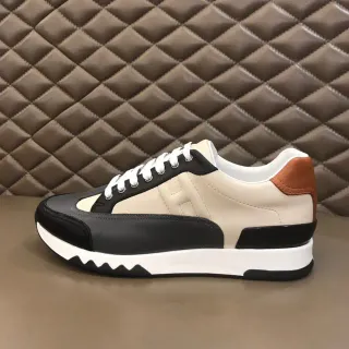 Hermès Oran zapatilla beige negro marrón cuero lifestyle zapatillas