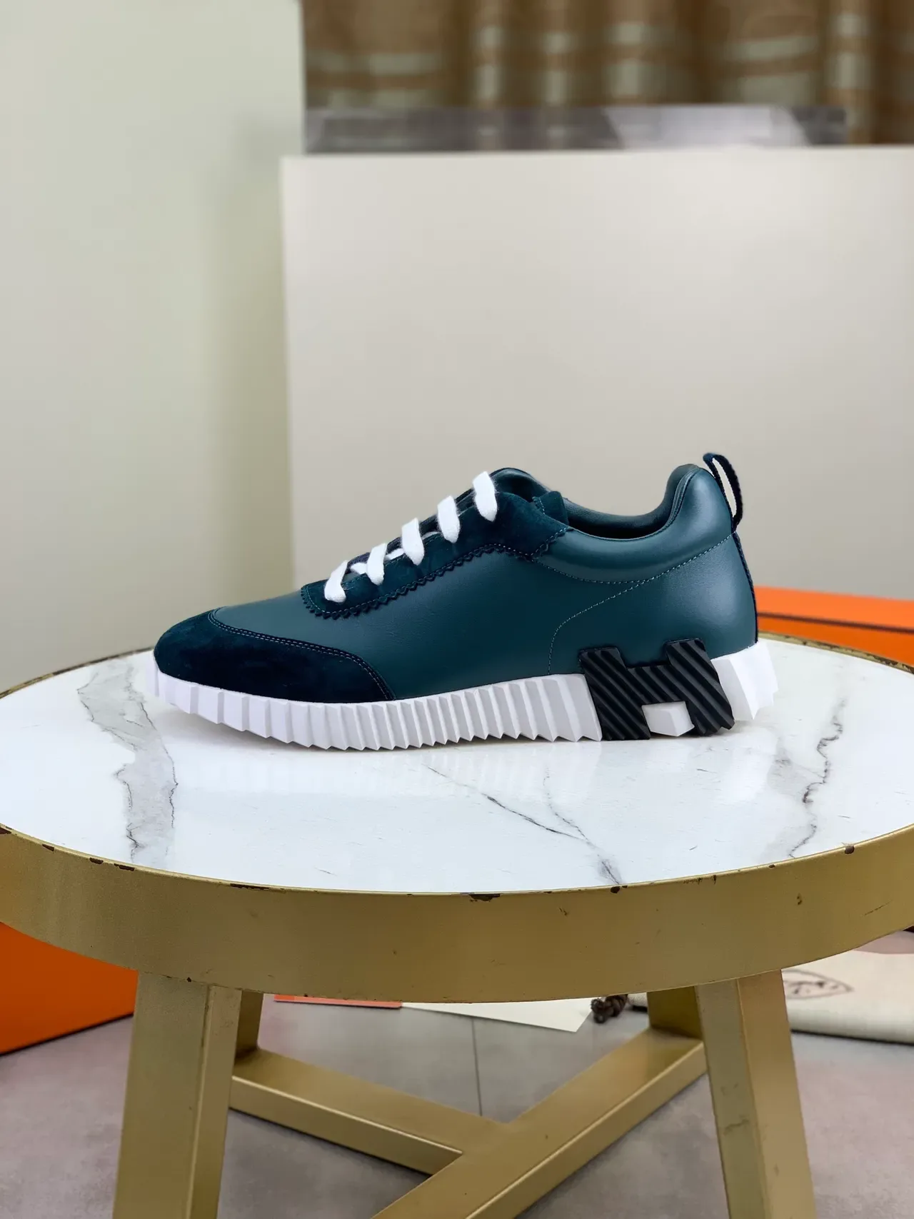 Hermès Oran Sneaker Navy Blue and White Lifestyle Sneakers 5